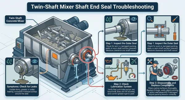 Twin-Shaft Mixer Shaft End Seal Failure: Root Causes, Diagnostics, and Engineering Repair Procedures